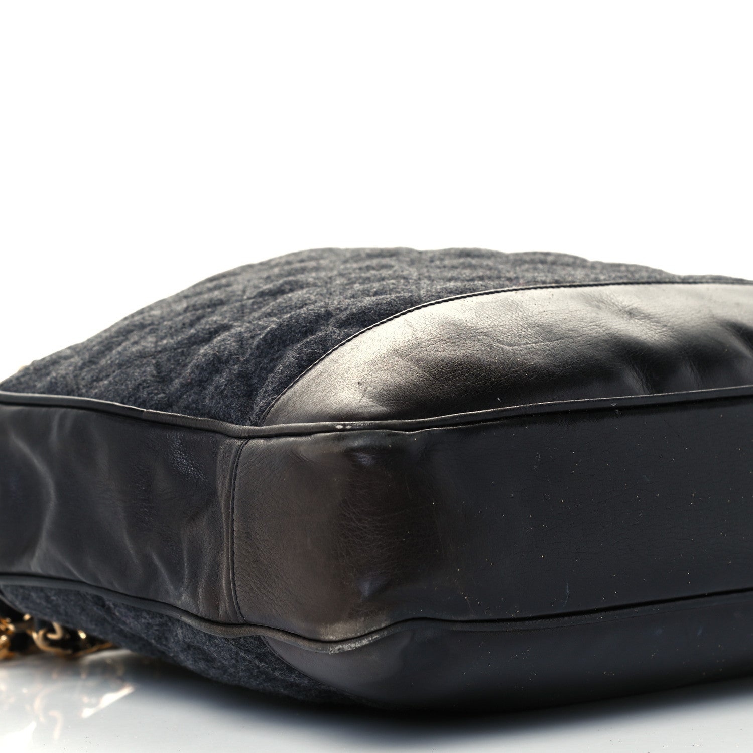 Chanel Wool Lambskin Shopper Tote Navy 8 of 10