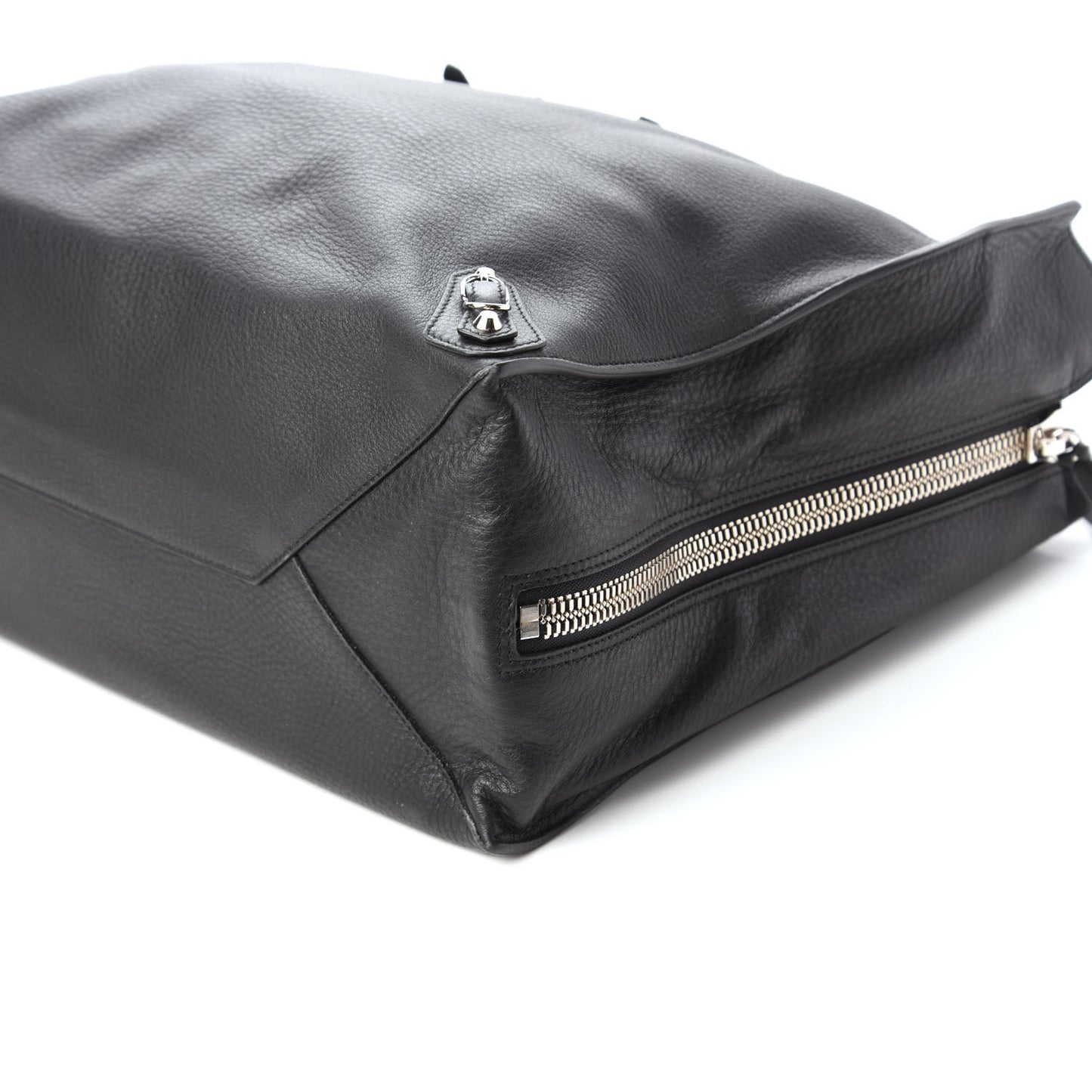 Supple Calfskin Papier A4 Zip Around Tote Black