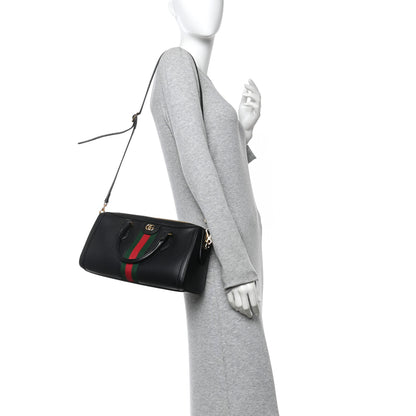 Gucci Textured Dollar Calfskin Web Medium Ophidia Boston Black 3 of 10