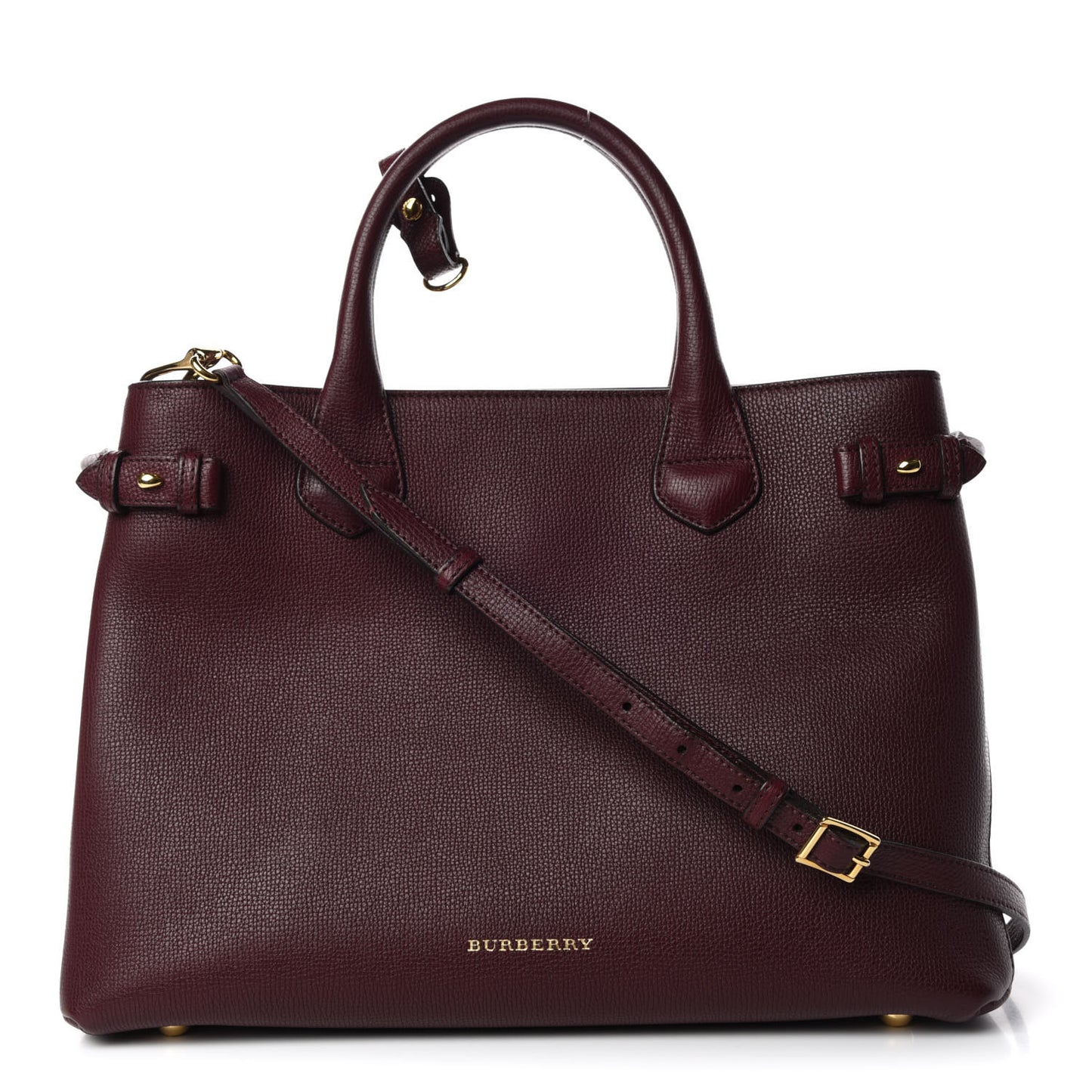 Grainy Calfskin House Check Medium Banner Tote Elderberry