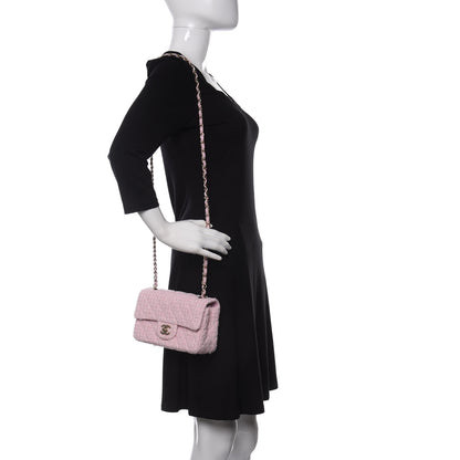 Chanel Tweed Quilted Mini Rectangular Flap Pink 2 of 11