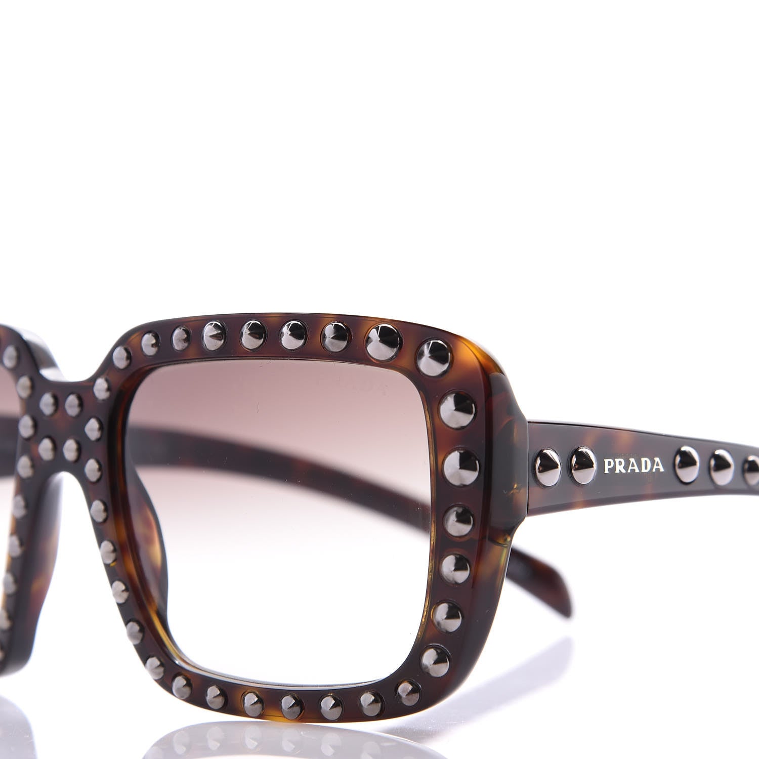 Prada Square Studded Ornate Sunglasses SPR 30Q Tortoise 8 of 9