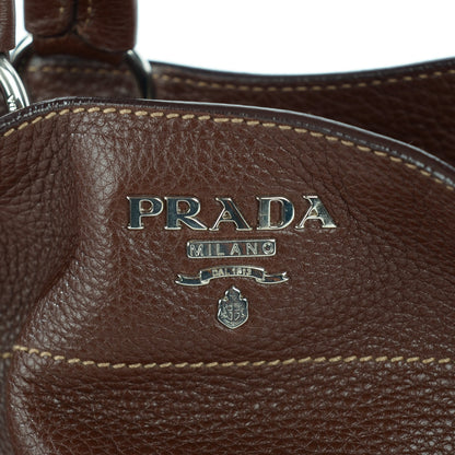 Prada Cervo Deerskin Shoulder Bag Brown 6 of 9