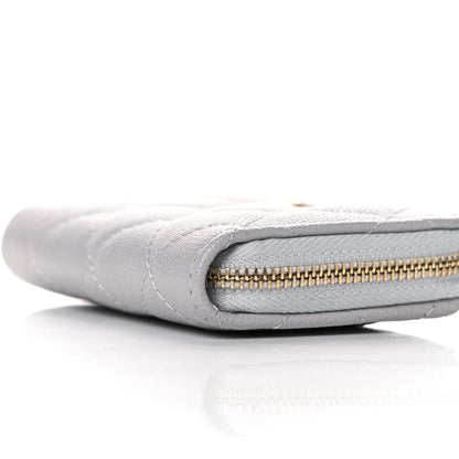 Chanel Caviar Quilted Zip Coin Purse Grey 9 of 11