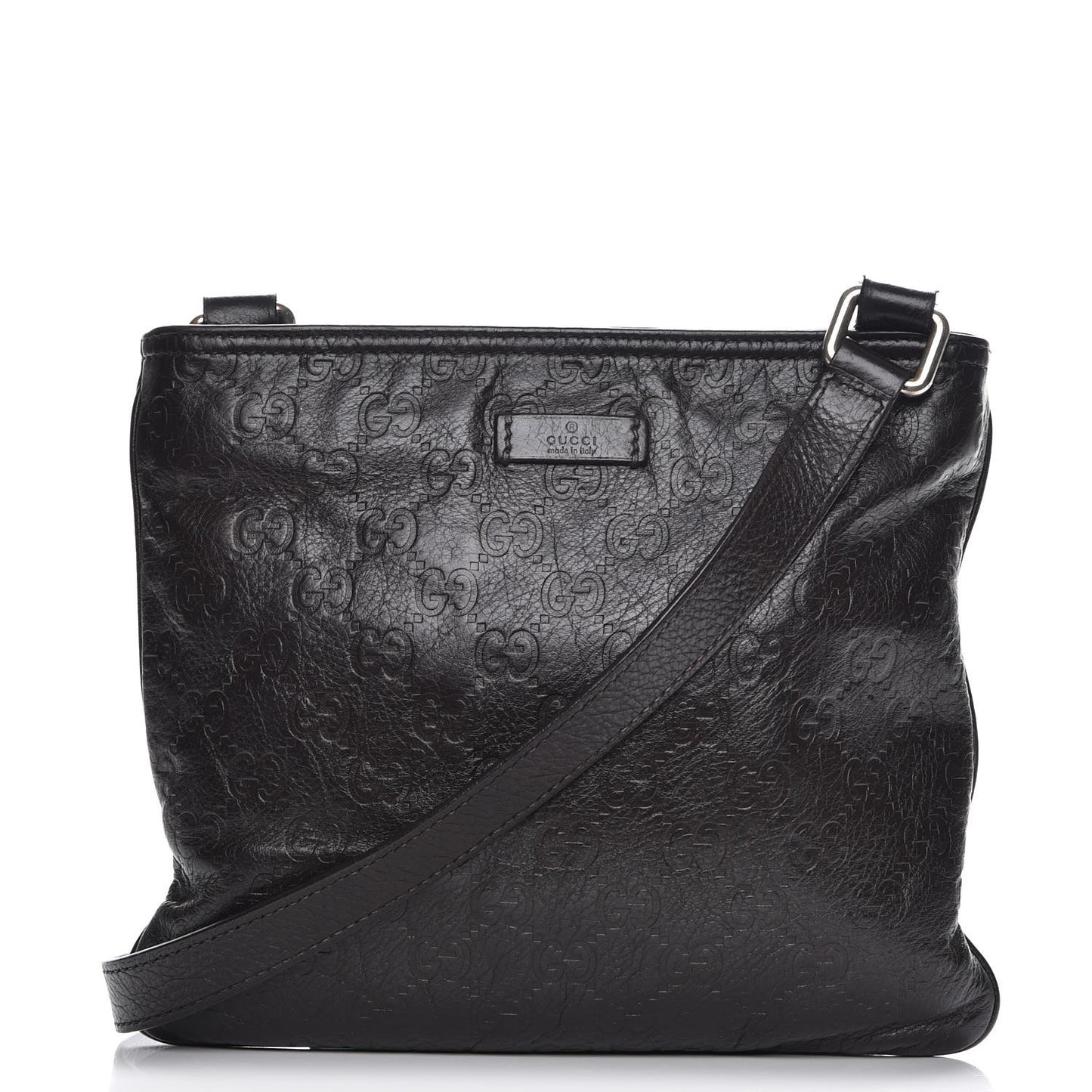 Guccissima Small Flat Messenger Bag Dark Brown