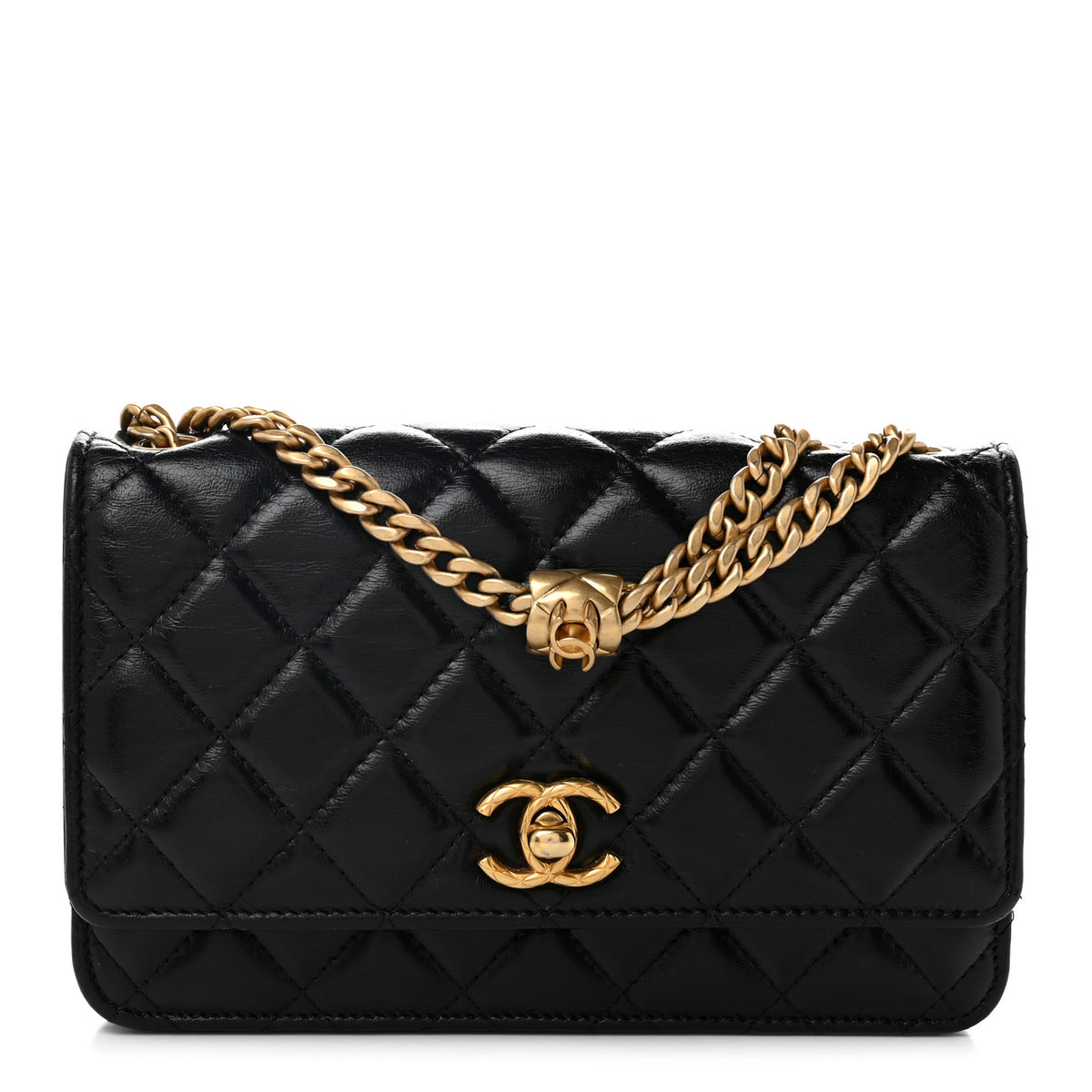 Chanel Lambskin Quilted Pillow Crush Wallet On Chain WOC Black 1 of 11
