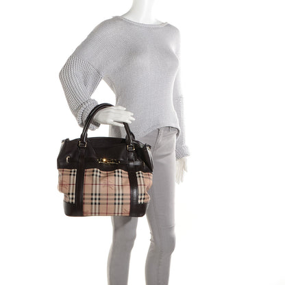 Burberry Haymarket Check Calfskin Medium Golderton Tote Chocolate 2 of 11