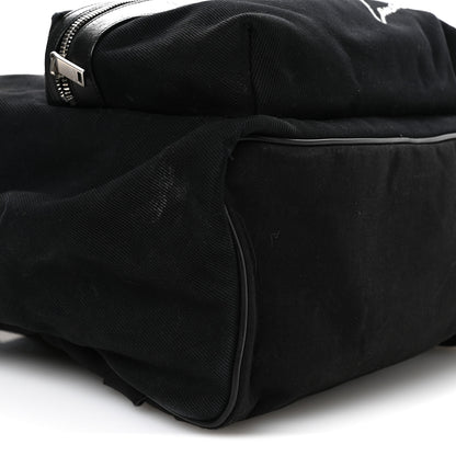Saint Laurent Canvas Signature Embroidered City Backpack Black 9 of 12