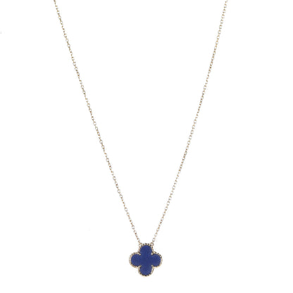 Van Cleef & Arpels 18K Yellow Gold Lapis Lazuli Vintage Alhambra Pendant Necklace 1 of 6