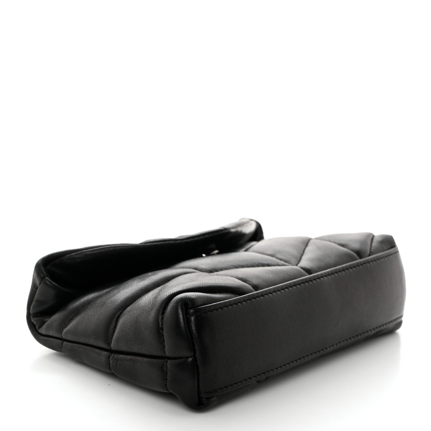 Saint Laurent Lambskin Monogram Loulou Puffer Pouch Clutch Black 4 of 7