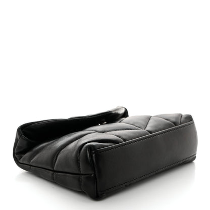 Saint Laurent Lambskin Monogram Loulou Puffer Pouch Clutch Black 4 of 7