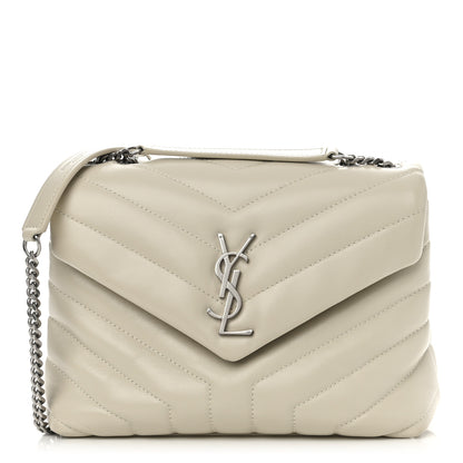 Saint Laurent Calfskin Y Quilted Monogram Small Loulou Chain Satchel Crema Soft 1 of 15