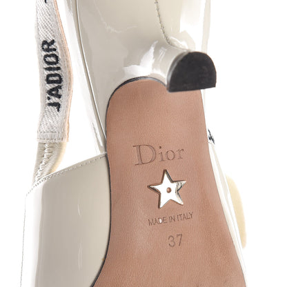 Christian Dior Patent Ribbon J'Adior Slingback 65mm Pumps 37 Off White 8 of 9