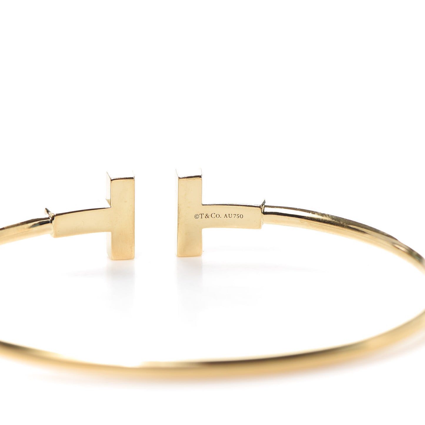 18K Yellow Gold Diamond T Wire Bracelet