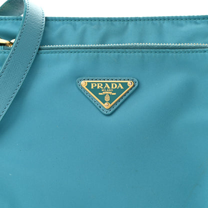 Prada Tessuto Nylon Saffiano Pocket Messenger Bag Turchese 7 of 9