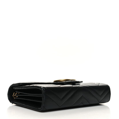 Gucci Calfskin Matelasse GG Marmont Chain Wallet Black 4 of 15