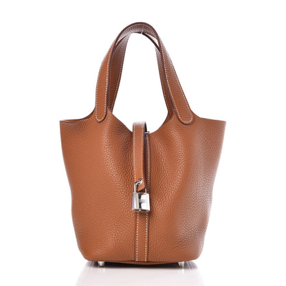 Hermes Taurillon Clemence Picotin Lock 18 PM Gold 1 of 8