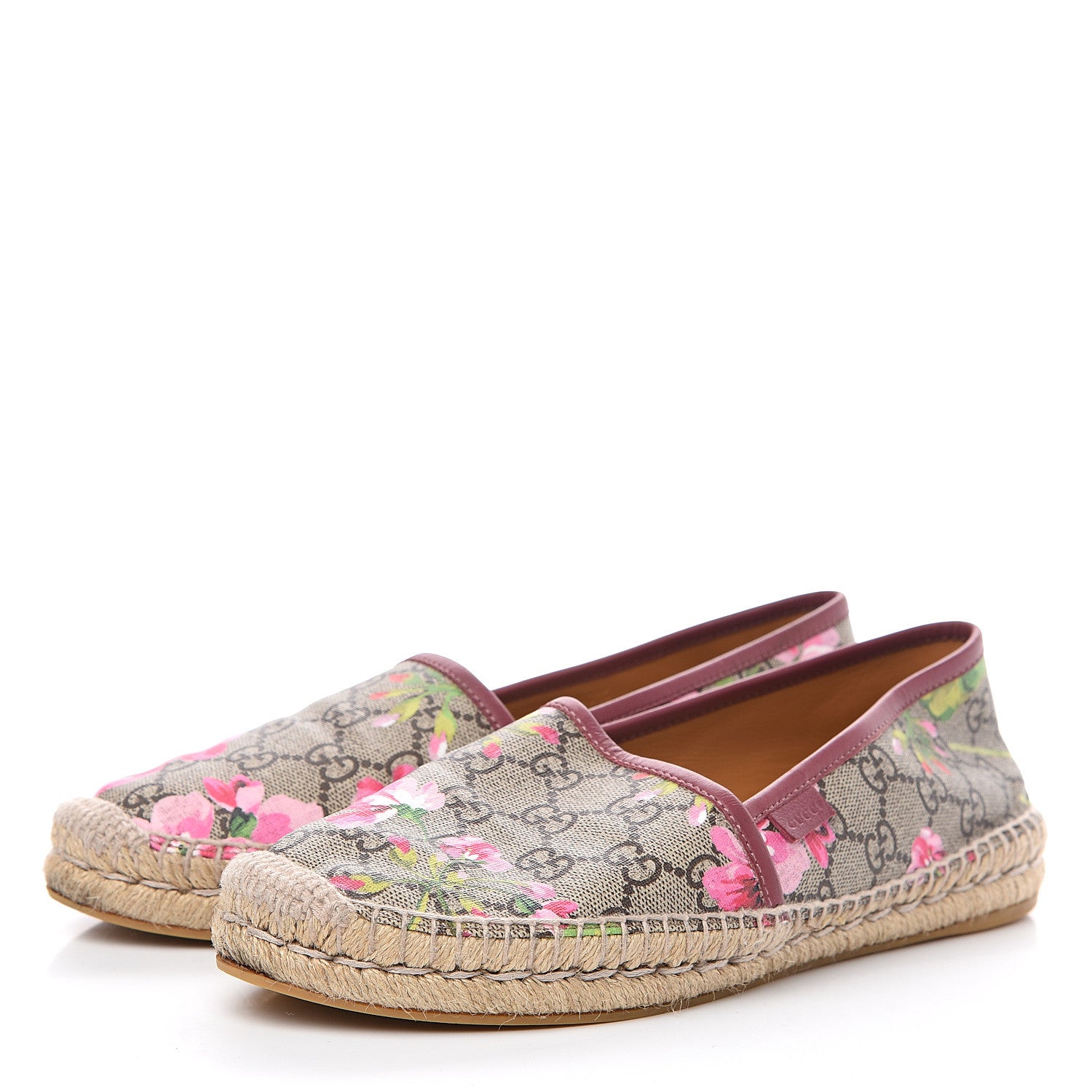 Gucci GG Supreme Monogram Blooms Espadrilles 39.5 Beige Multicolor Dry Rose 3 of 11