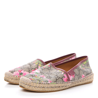 Gucci GG Supreme Monogram Blooms Espadrilles 39.5 Beige Multicolor Dry Rose 3 of 11