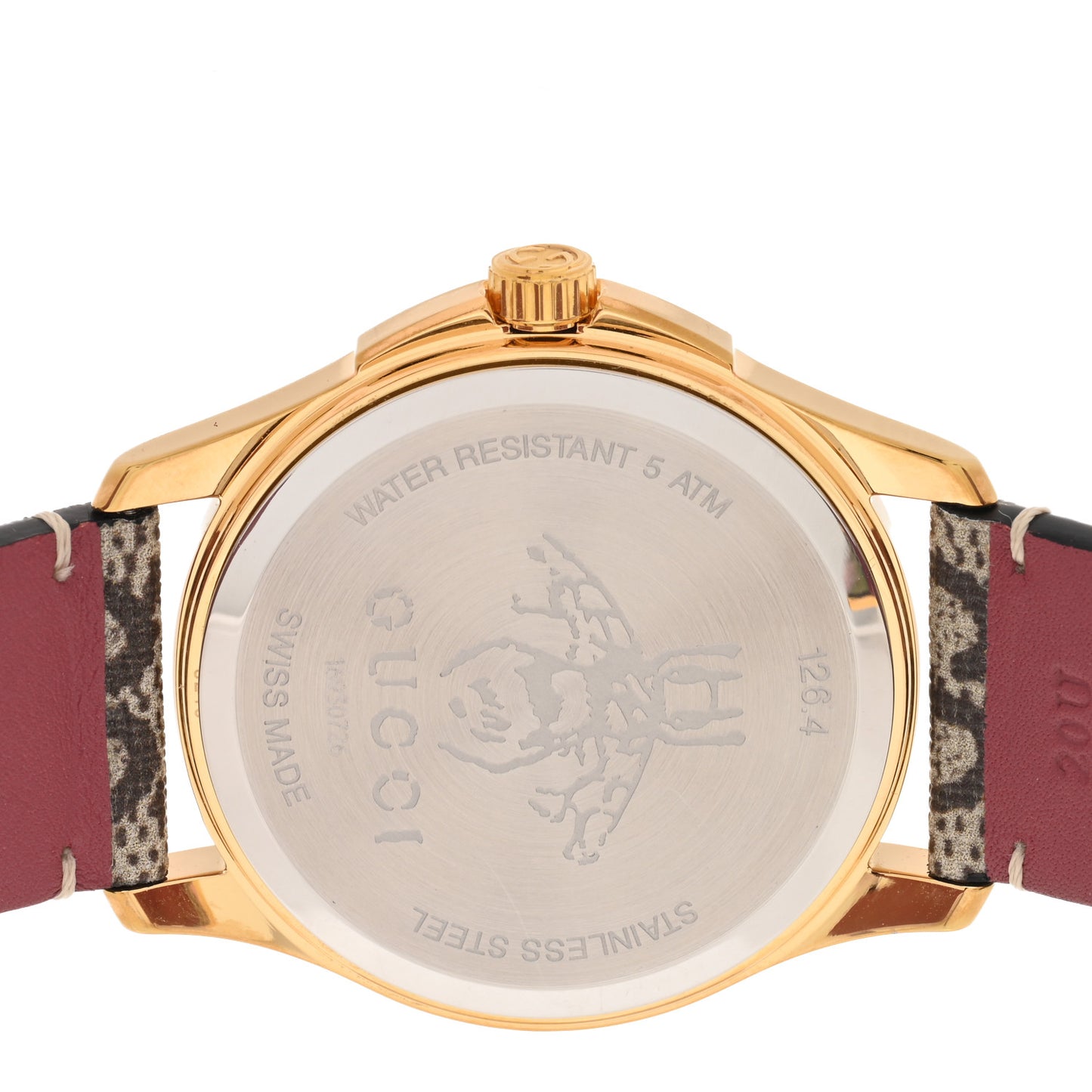 Stainless Steel Canvas 38mm G-Timeless Supreme GG Blooms Quartz Watch Brown
