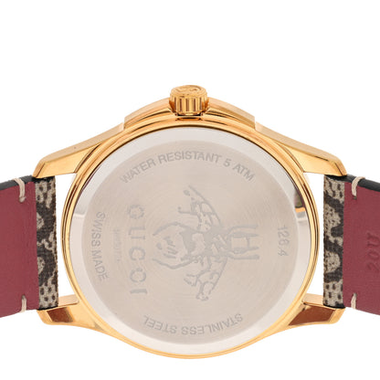 Gucci Stainless Steel Canvas 38mm G-Timeless Supreme GG Blooms Quartz Watch Brown 4 of 4