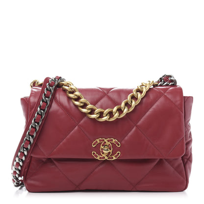 Chanel Lambskin Quilted Large 19 Flap Red 1 of 11