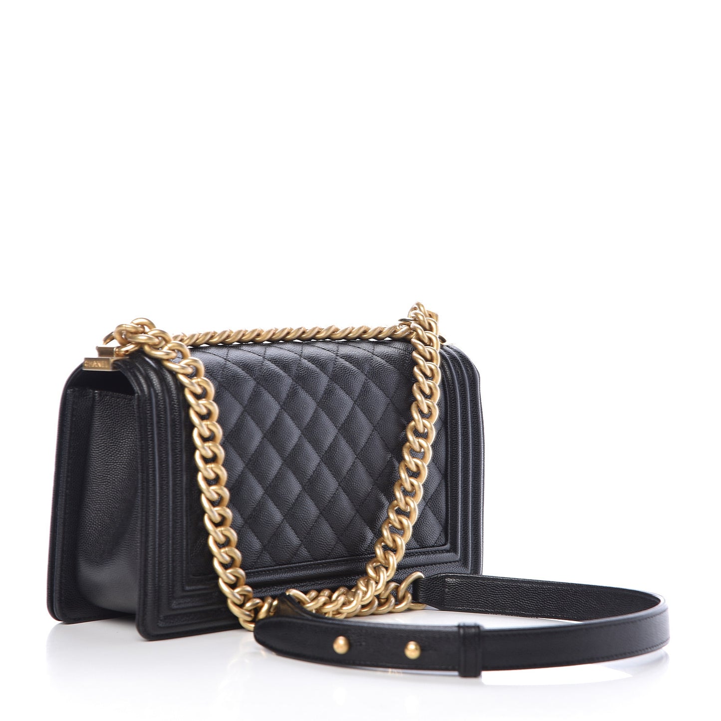 Caviar Quilted Medium Boy Flap Black