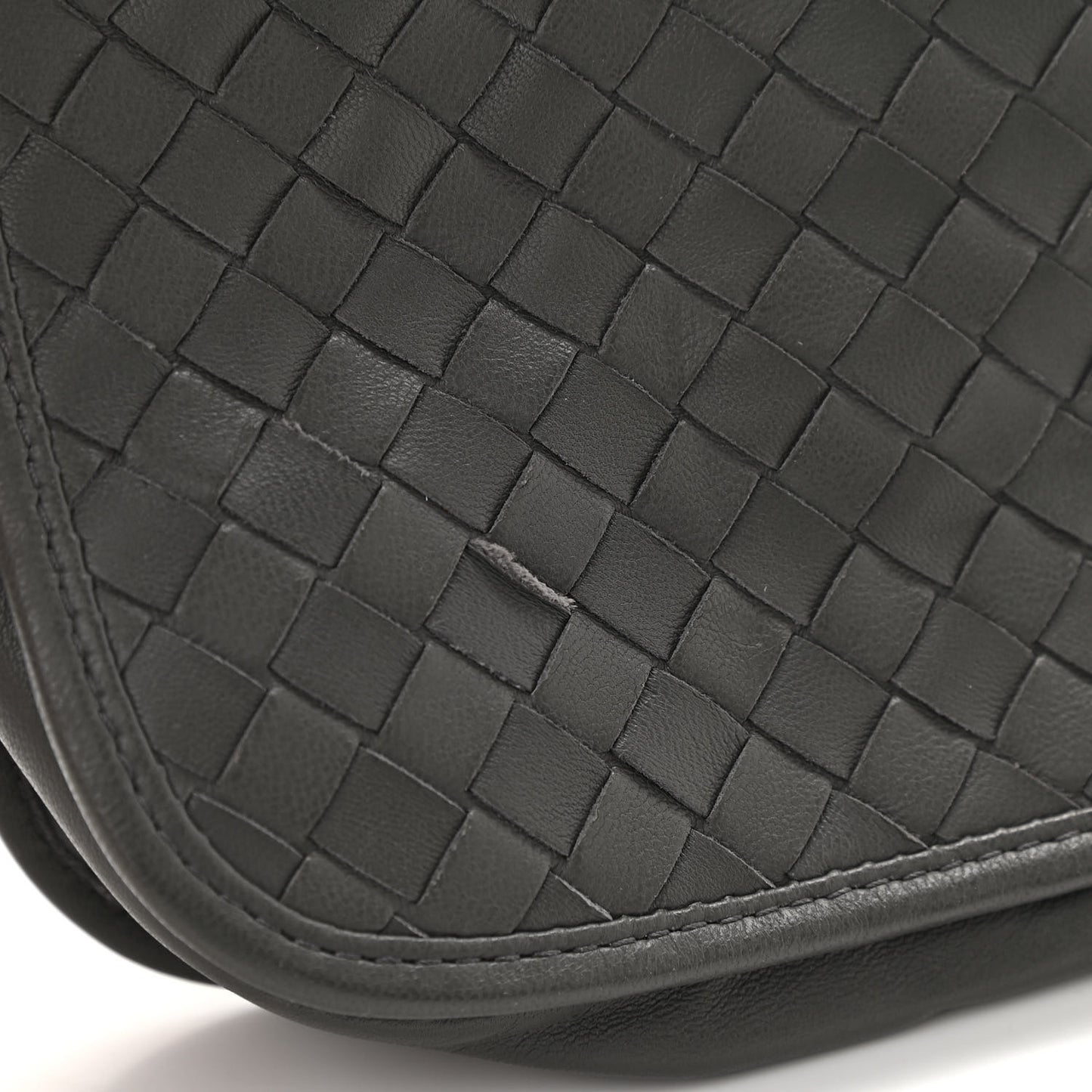 Nappa Intrecciato Flap Crossbody Light Grey