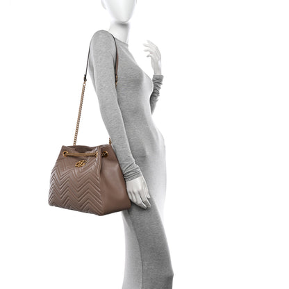 Gucci Calfskin Matelasse Medium GG Marmont Shoulder Tote Bag Porcelain Rose 2 of 13