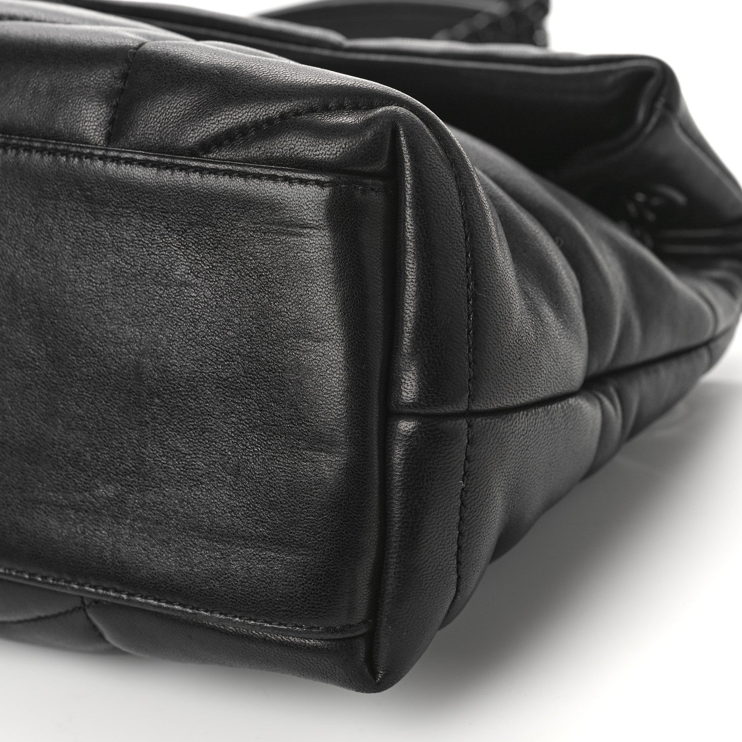 Saint Laurent Lambskin Quilted Monogram Monochrome Small Loulou Puffer Chain Satchel Black 8 of 8