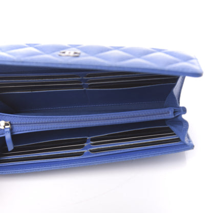 Chanel Caviar Quilted Large Gusset Flap Wallet Blue 5 of 9