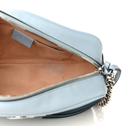 Gucci Calfskin Matelasse Small GG Marmont Chain Shoulder Bag Porcelain Light Blue 9 of 20