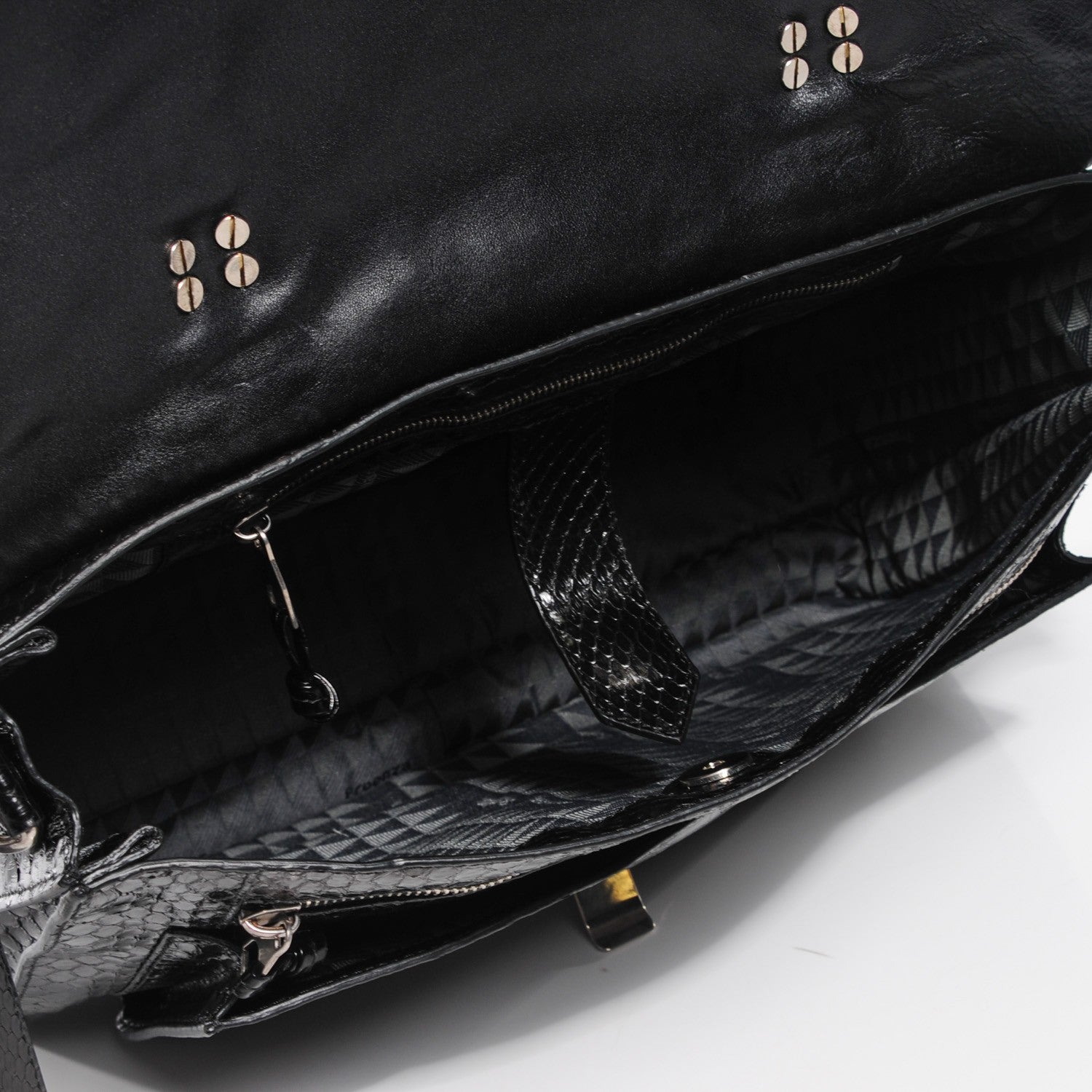 Proenza Schouler Python Large PS1 Satchel Black 10 of 11