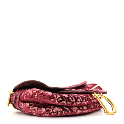 Christian Dior Velvet Oblique Saddle Bag Burgundy 4 of 10