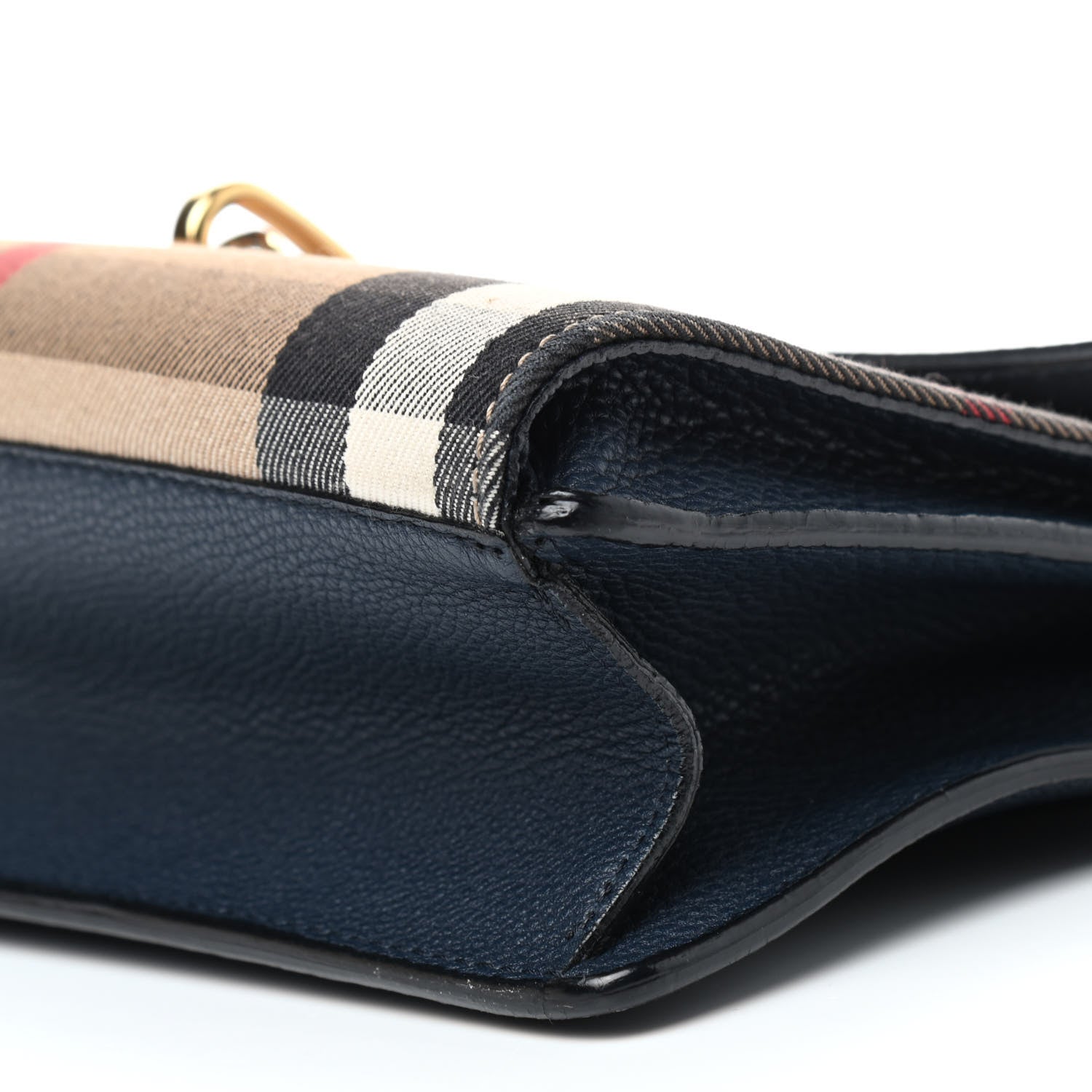 Burberry Derby Calfskin House Check Small Macken Crossbody Bag Ink Blue 7 of 8