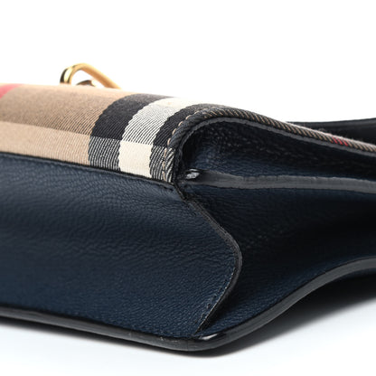 Burberry Derby Calfskin House Check Small Macken Crossbody Bag Ink Blue 7 of 8