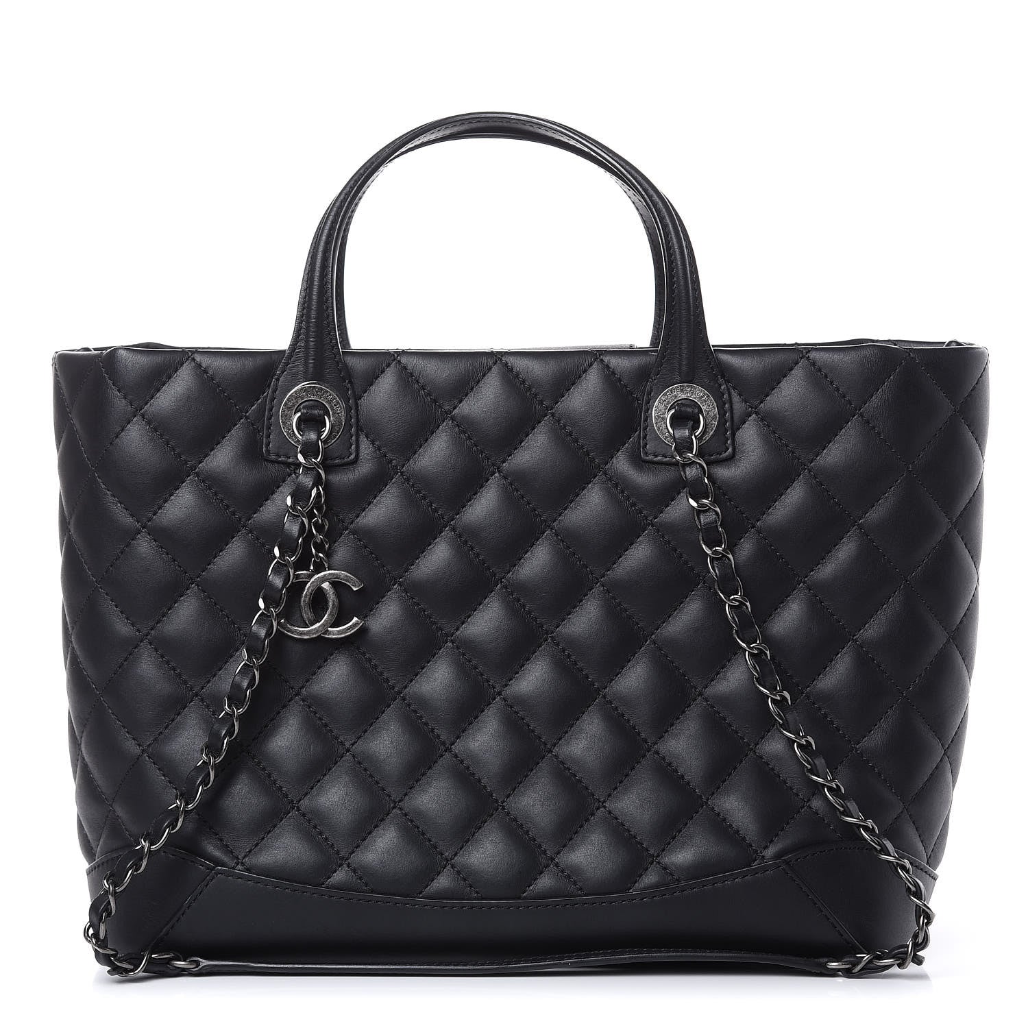 Chanel Calfskin Quilted Small Easy Shopping Tote Black 1 of 12