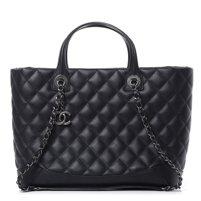 Chanel Calfskin Quilted Small Easy Shopping Tote Black 1 of 12