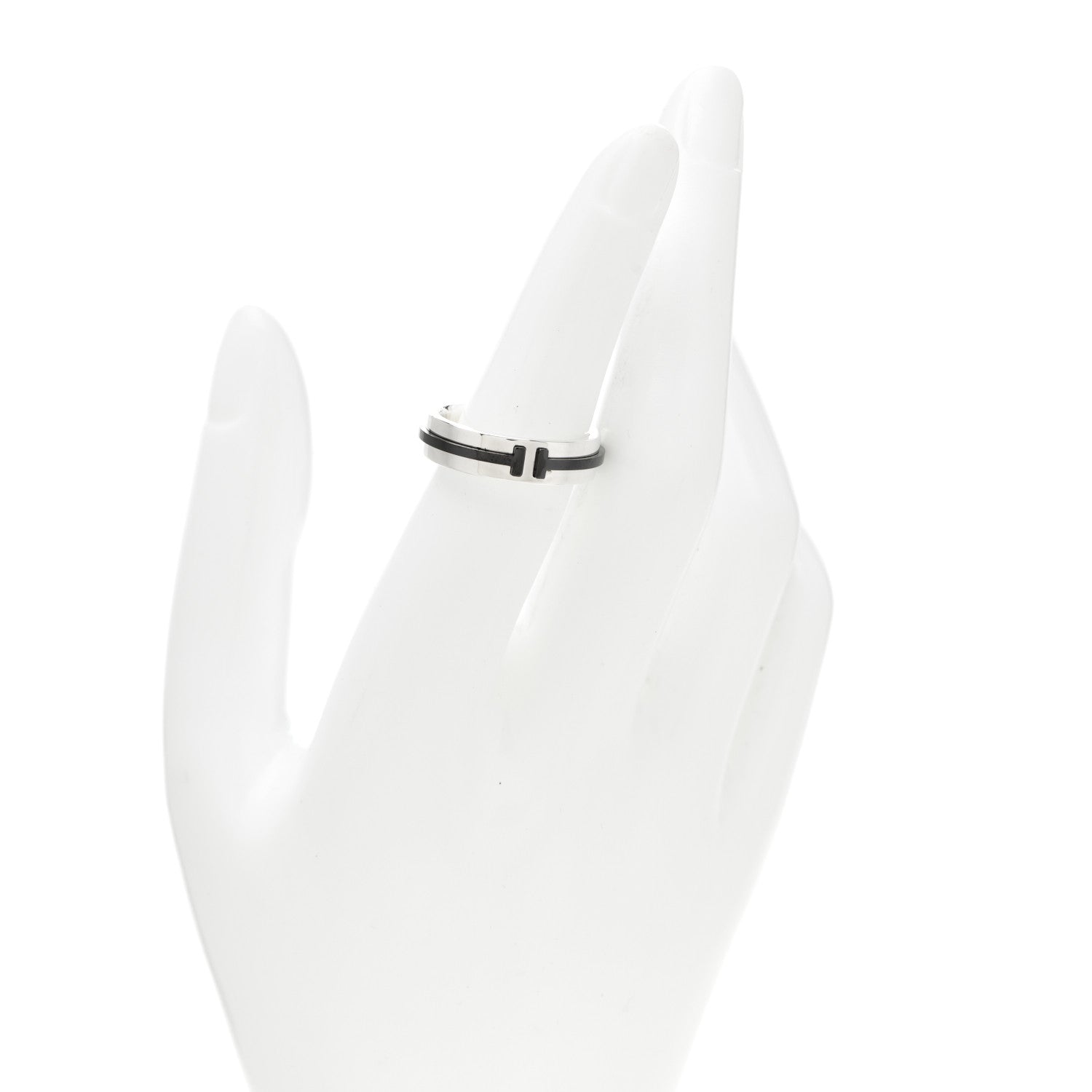 Tiffany Sterling Silver Titanium T Two Ring 56 7.5 2 of 5