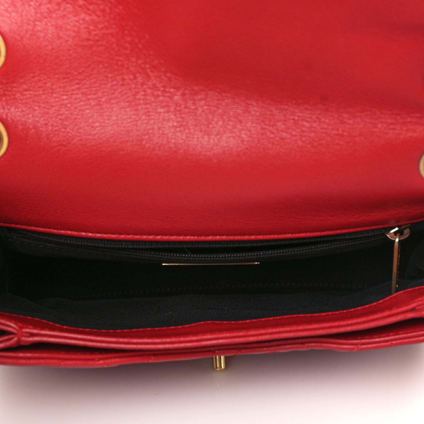 Lambskin Quilted Small Chain Link Flap Bag Red