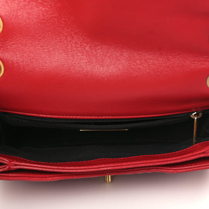 Chanel Lambskin Quilted Small Chain Link Flap Bag Red 4 of 8