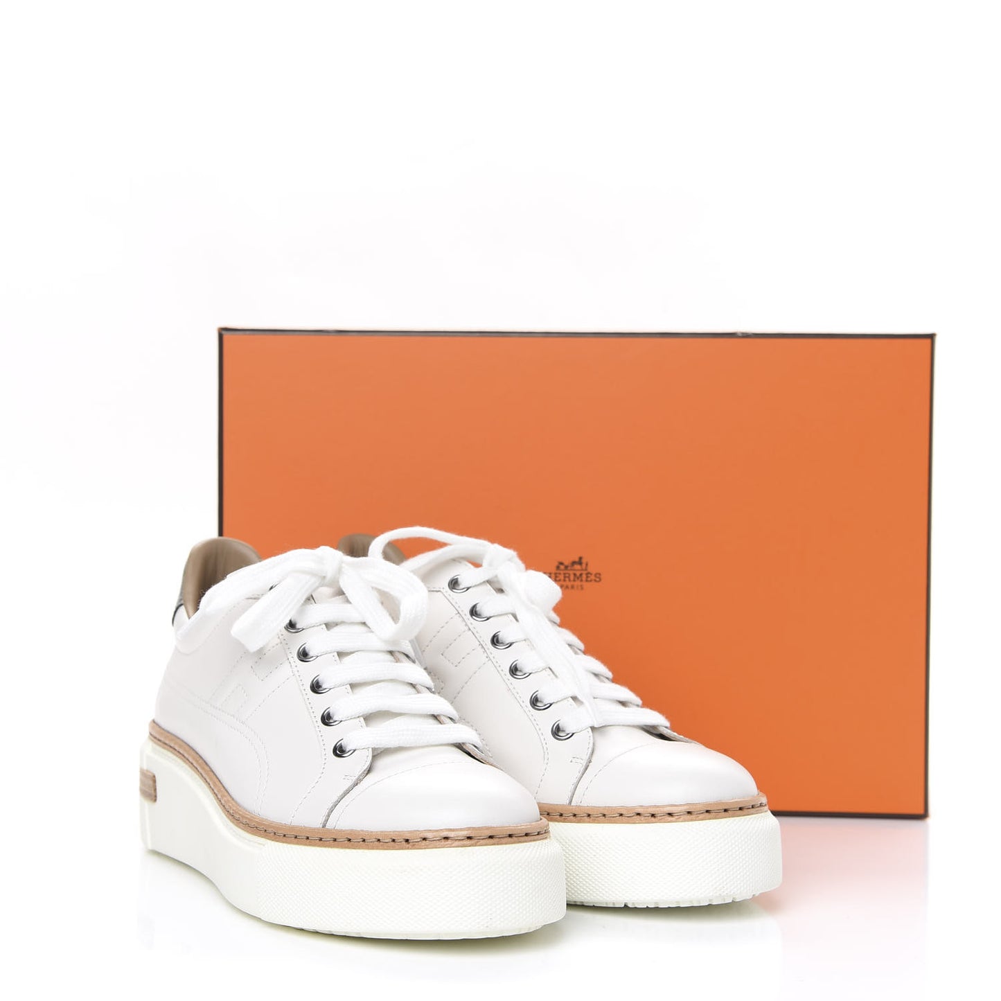 Calfskin Polo Sneakers 35 White
