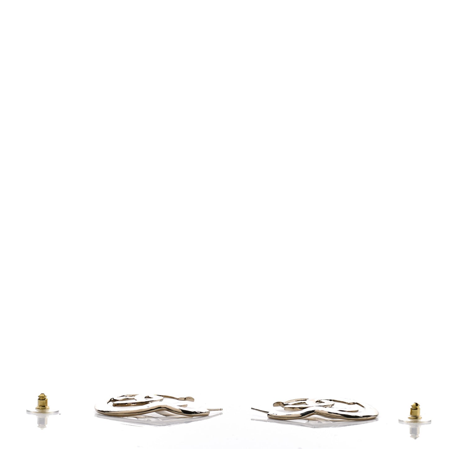 Metal CC Heart Coco In Love Hoop Earrings Gold