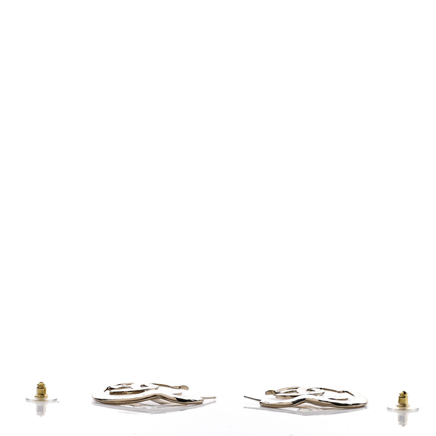 Chanel Metal CC Heart Coco In Love Hoop Earrings Gold 5 of 6