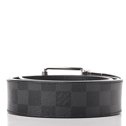 Louis Vuitton Damier Graphite Calfskin Belt 95 38 Black 3 of 5