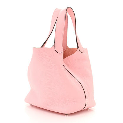 Hermes Taurillon Clemence Picotin Lock 18 PM Rose Sakura 3 of 11