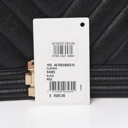 Chanel Caviar Chevron Quilted Small Boy Flap Black 13 of 13