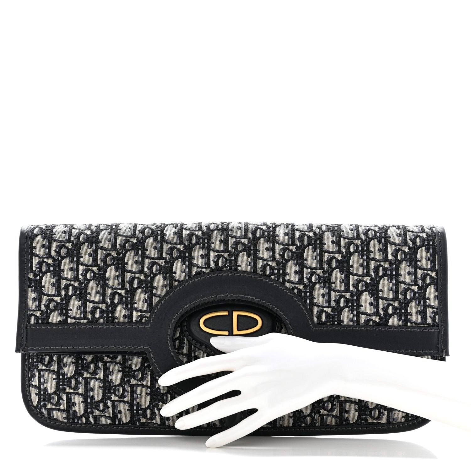 Christian Dior Oblique Fold Over Clutch Blue 2 of 7