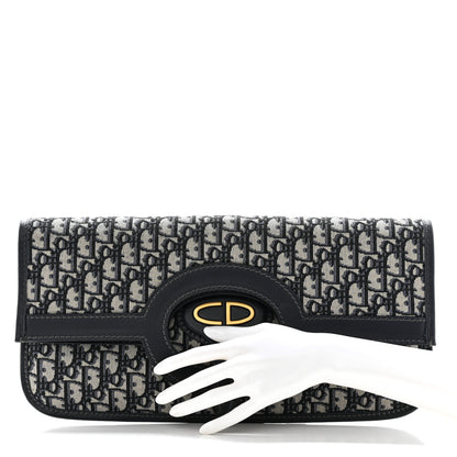 Christian Dior Oblique Fold Over Clutch Blue 2 of 7