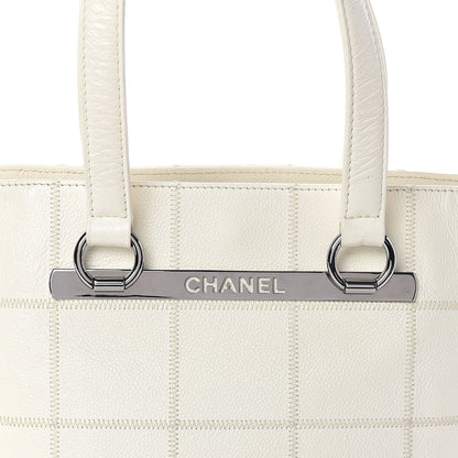 Chanel Caviar Square Stitched Tote White 12 of 13